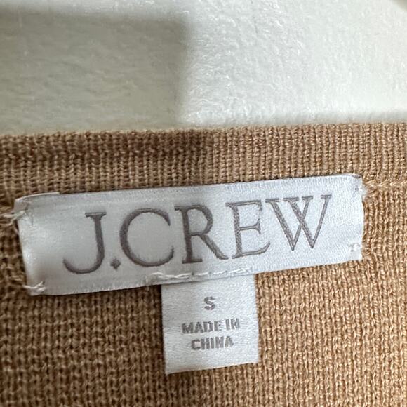 J. CREW Juliette Collarless Sweater Blazer Heather Khaki Camel Tan Sz S {3L3} - Picture 7 of 9